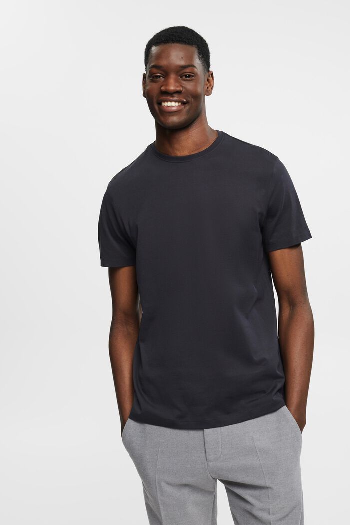 Slim fit T-shirt van pimakatoen, BLACK, detail image number 0