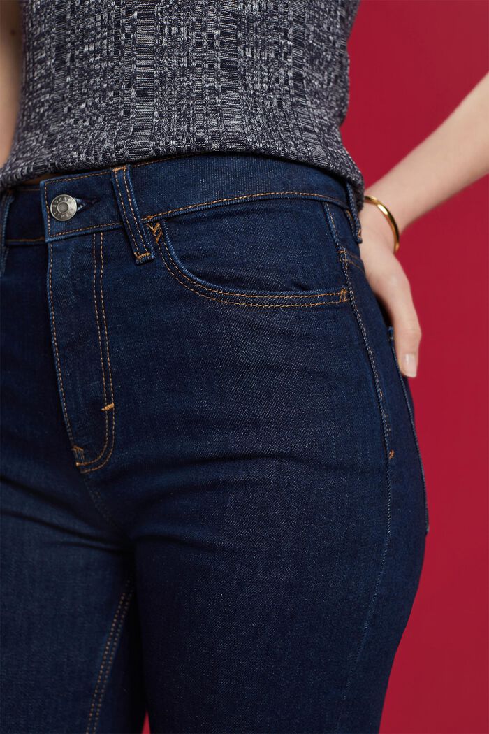 High-rise jeans met rechte pijpen, BLUE RINSE, detail image number 2