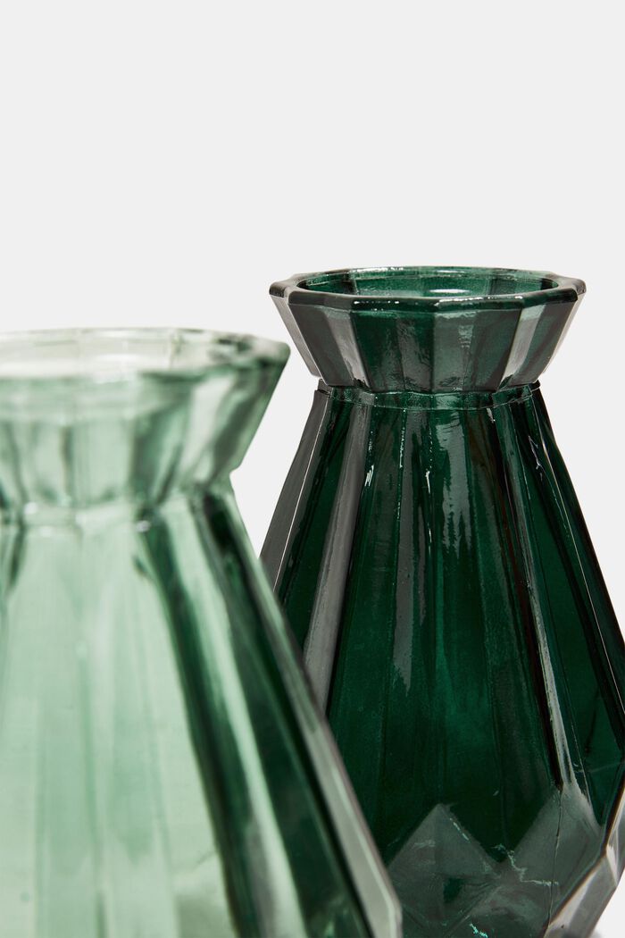 Set van 2 kleine kristallen vazen, GREEN, detail image number 1