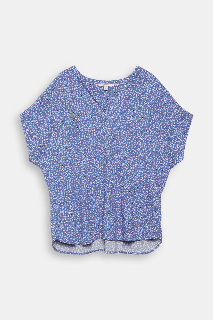 CURVY gebloemde blouse van LENZING™ ECOVERO™, LIGHT BLUE LAVENDER, overview