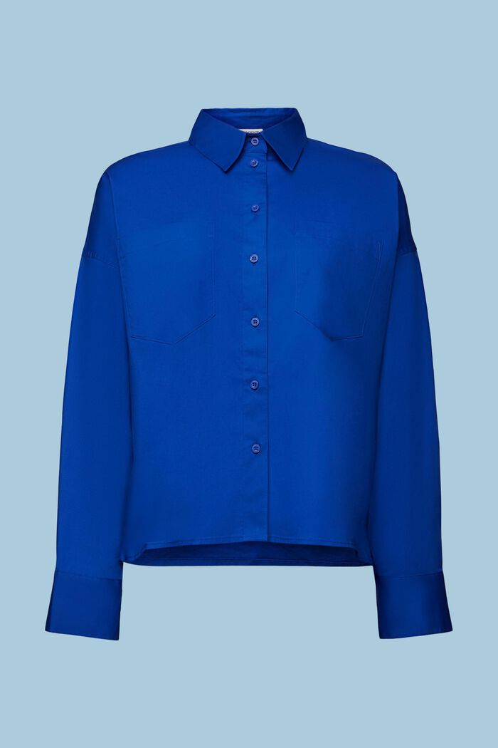 Overhemd van katoen-popeline met knoopsluiting, BRIGHT BLUE, detail image number 6