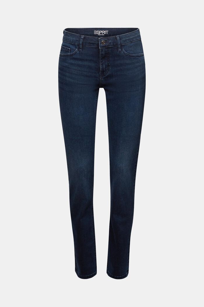 Slim fit-jeans met middelhoge taille, BLUE BLACK, detail image number 7