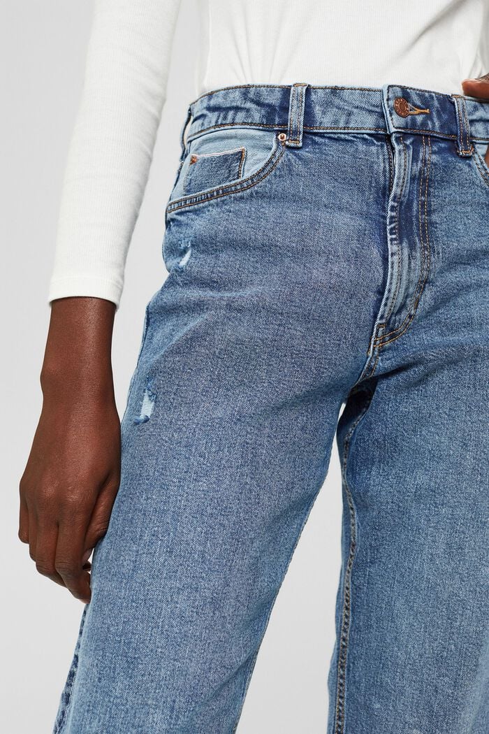 Wijde selvedge-jeans van organic cotton, BLUE DARK WASHED, detail image number 2