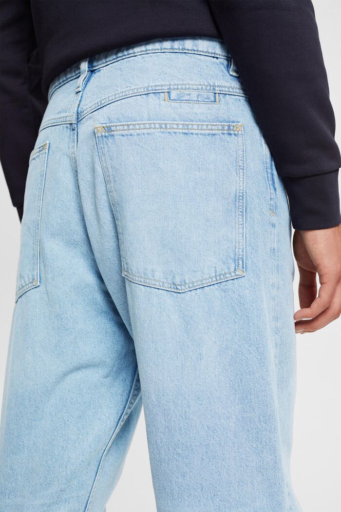 Jeans met een los model van duurzaam katoen, BLUE BLEACHED, detail image number 4