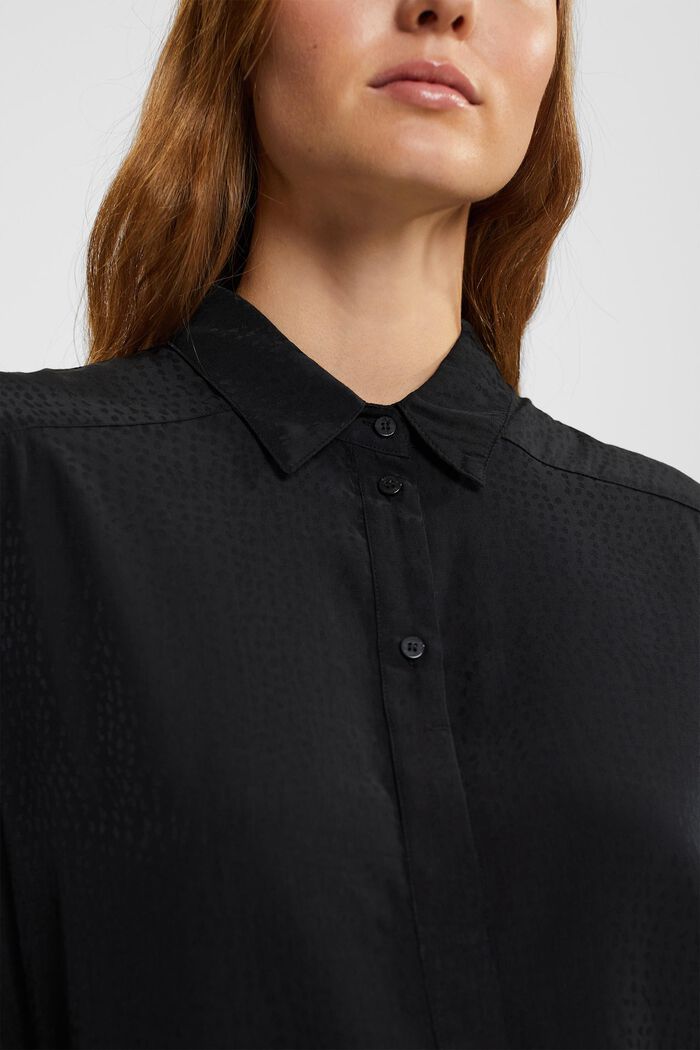 Satijnen blouse met motief, BLACK, detail image number 2