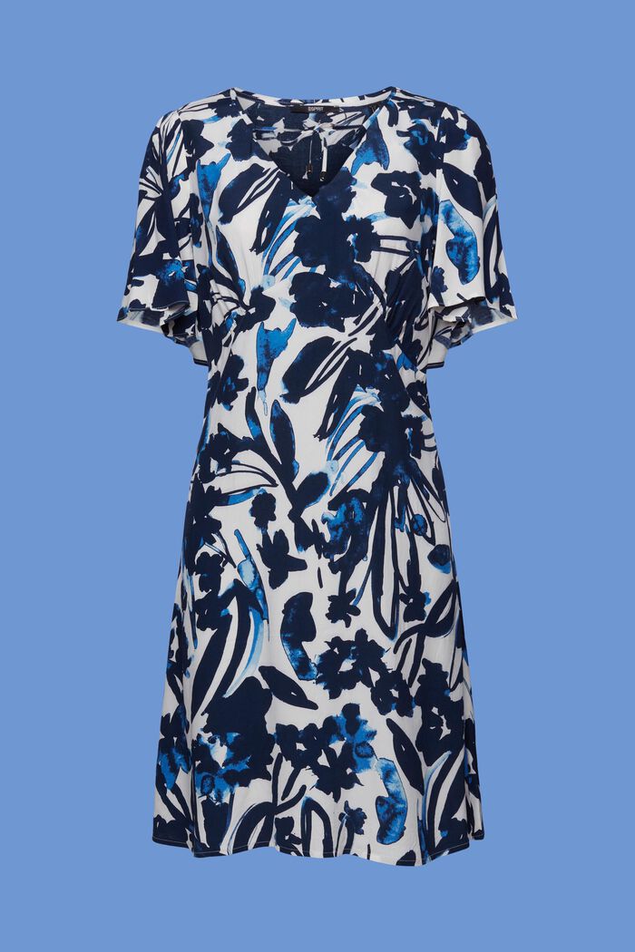 Mini-jurk met motief, LENZING™ ECOVERO™, DARK BLUE, detail image number 5