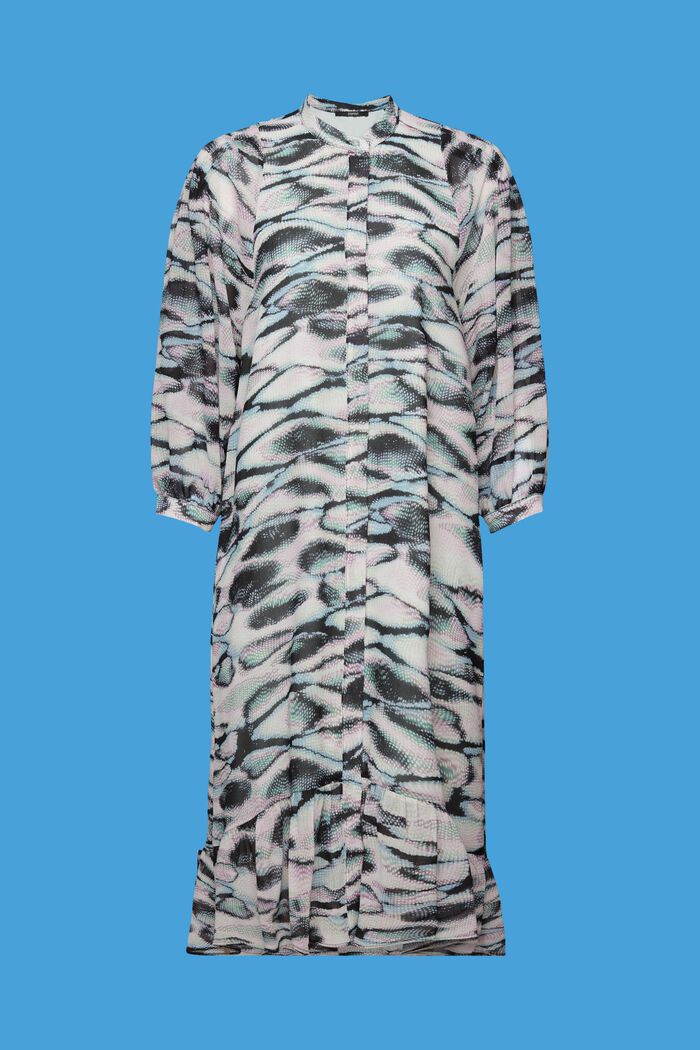 Gerecycled: midi-jurk van chiffon, EMERALD GREEN, detail image number 6