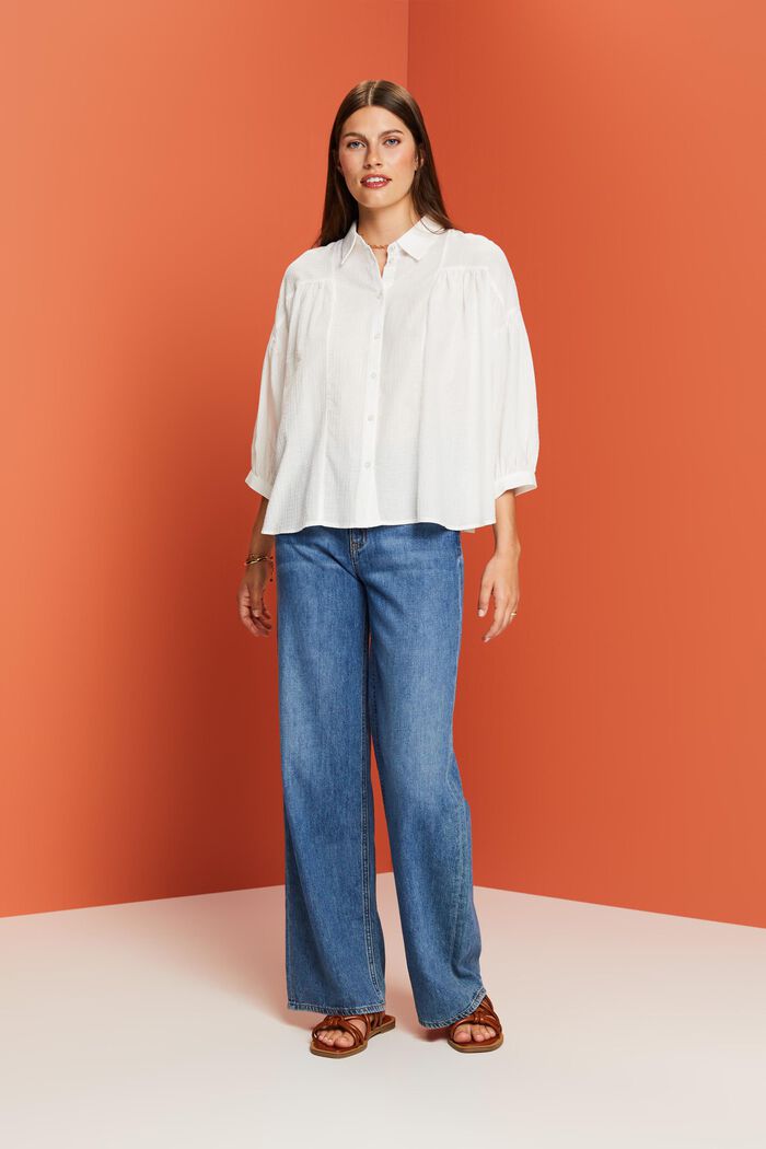 Oversized blouse, 100% katoen, WHITE, detail image number 5