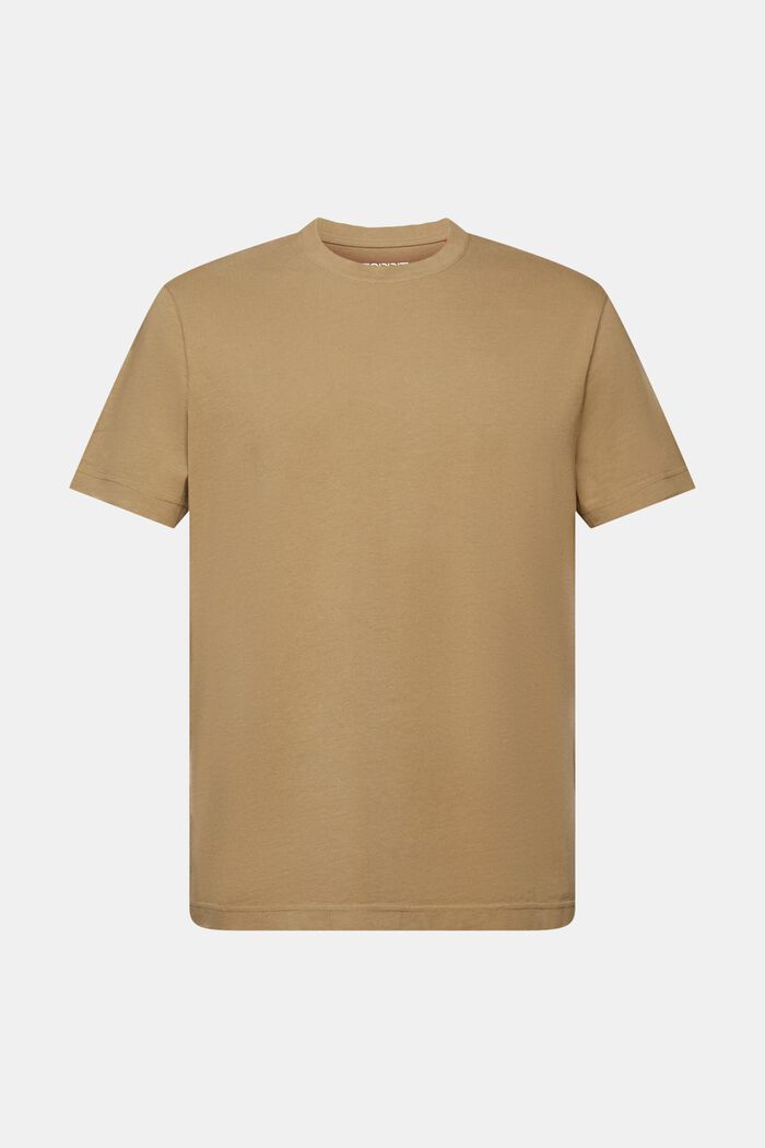 Jersey T-shirt met ronde hals, 100% katoen, KHAKI GREEN, detail image number 6
