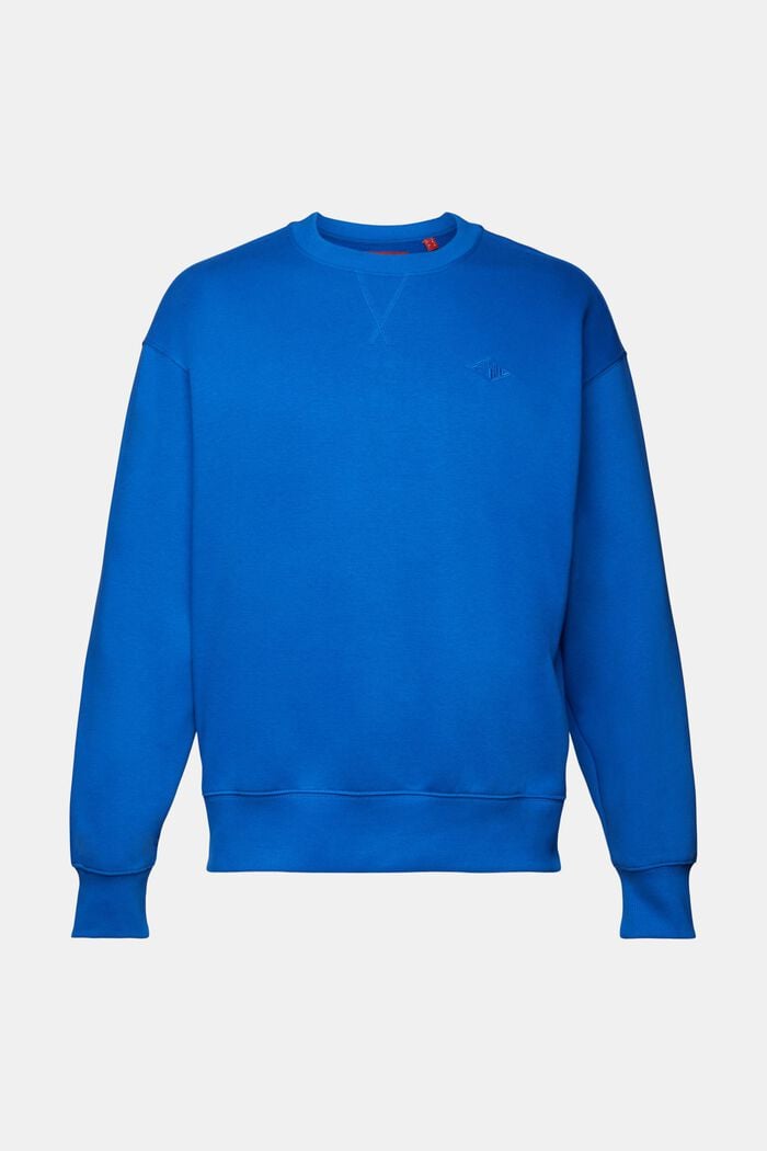 Sweatshirt met logoborduursel, BRIGHT BLUE, detail image number 6