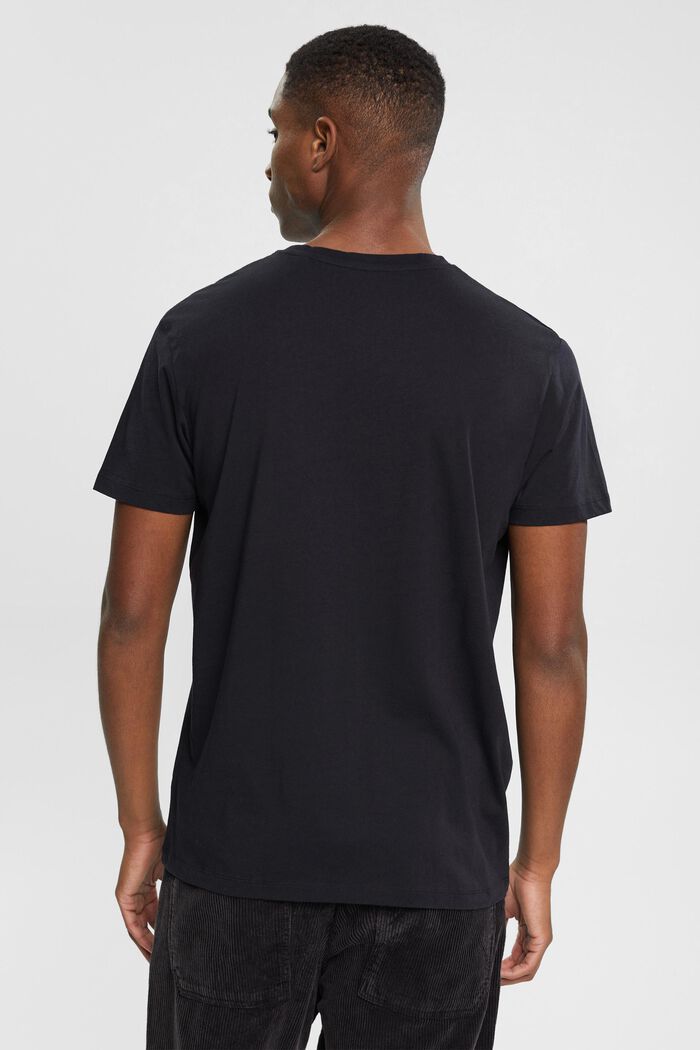 T-shirt met print op de borst, BLACK, detail image number 3