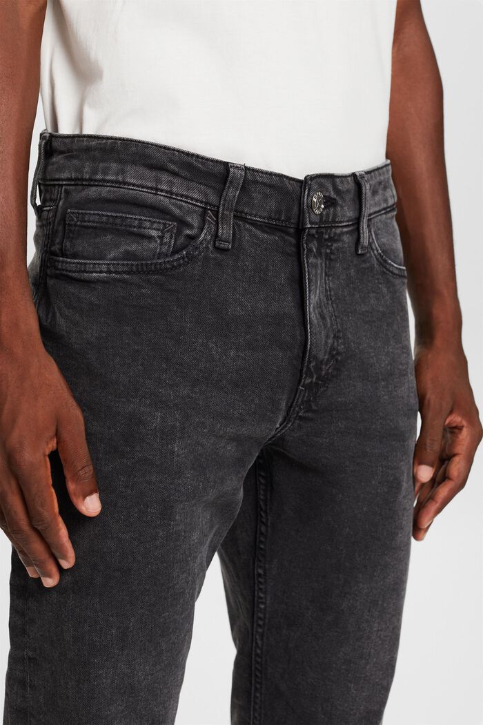 Slim fit jeans met middelhoge taille, BLACK MEDIUM WASHED, detail image number 1