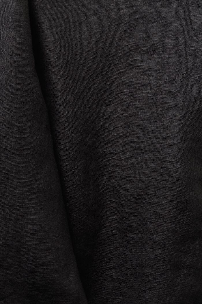 Short van linnen met omgeslagen boorden, BLACK, detail image number 5