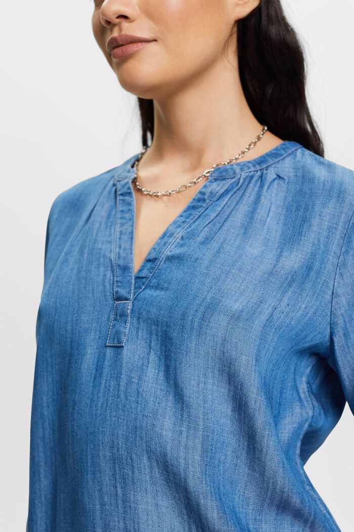 blouse met denimlook, BLUE MEDIUM WASHED, detail image number 2
