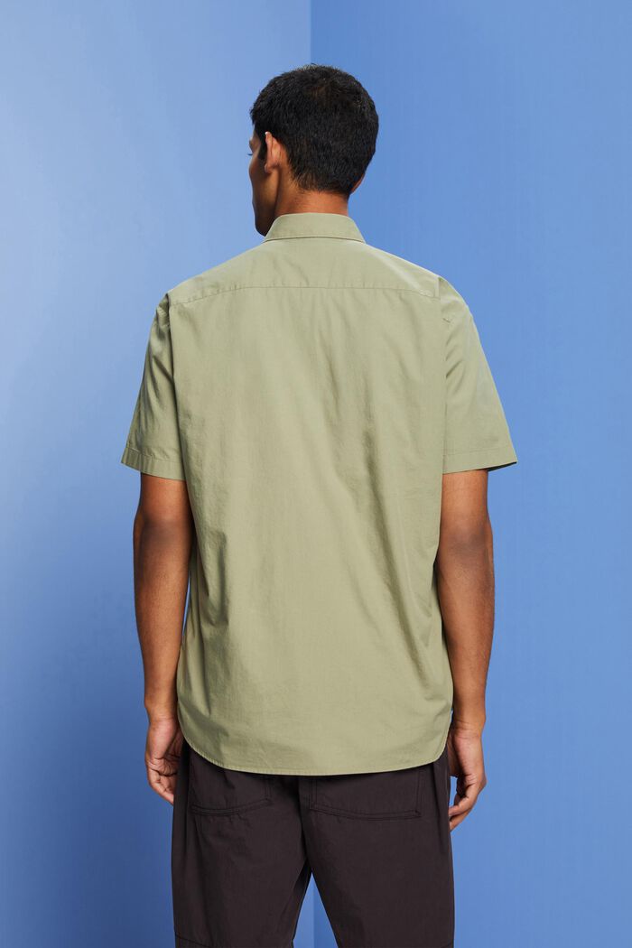 Buttondown-overhemd met korte mouwen, LIGHT KHAKI, detail image number 3