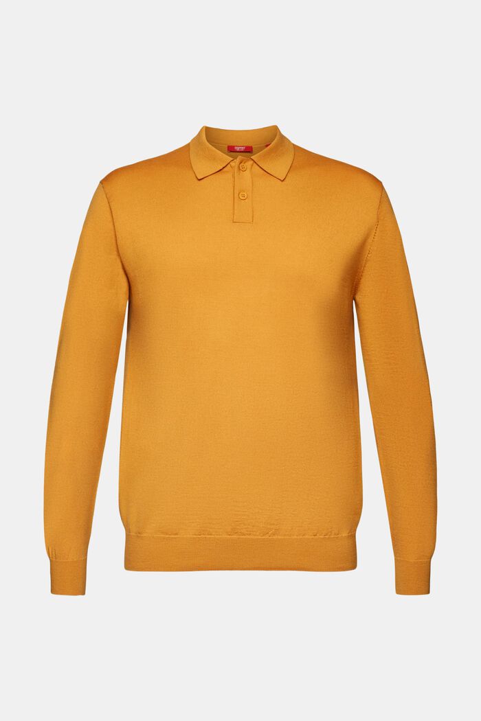 Wollen polosweater, HONEY YELLOW, detail image number 6