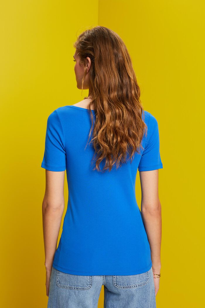 Jersey T-shirt met fonkelend logo, BRIGHT BLUE, detail image number 3