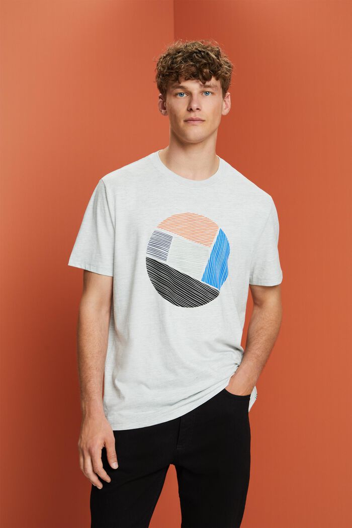 Jersey T-shirt met ronde hals en print, ICE, detail image number 0