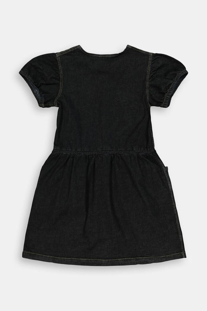 Denim jurk van katoen, BLACK DARK WASHED, detail image number 1