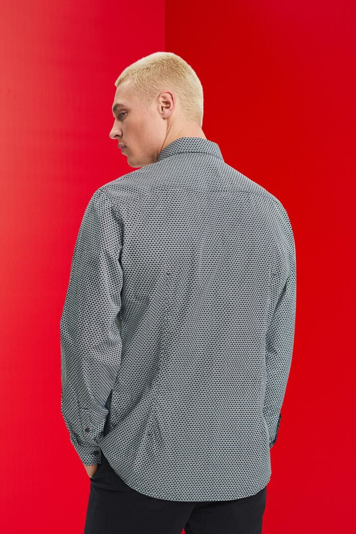 Slim fit-overhemd met patroon all-over, DARK TEAL GREEN, detail image number 3
