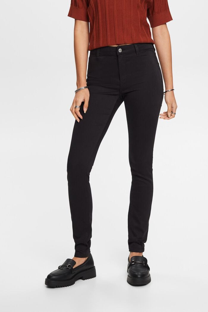 Mid rise skinny jeans, BLACK, detail image number 0