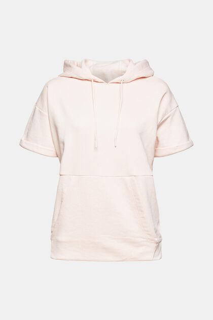 Gerecycled: hoodie met korte mouwen, LIGHT PINK, overview