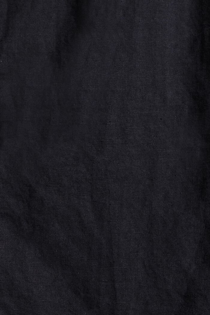 Van een linnenmix: midi-jurk, BLACK, detail image number 4