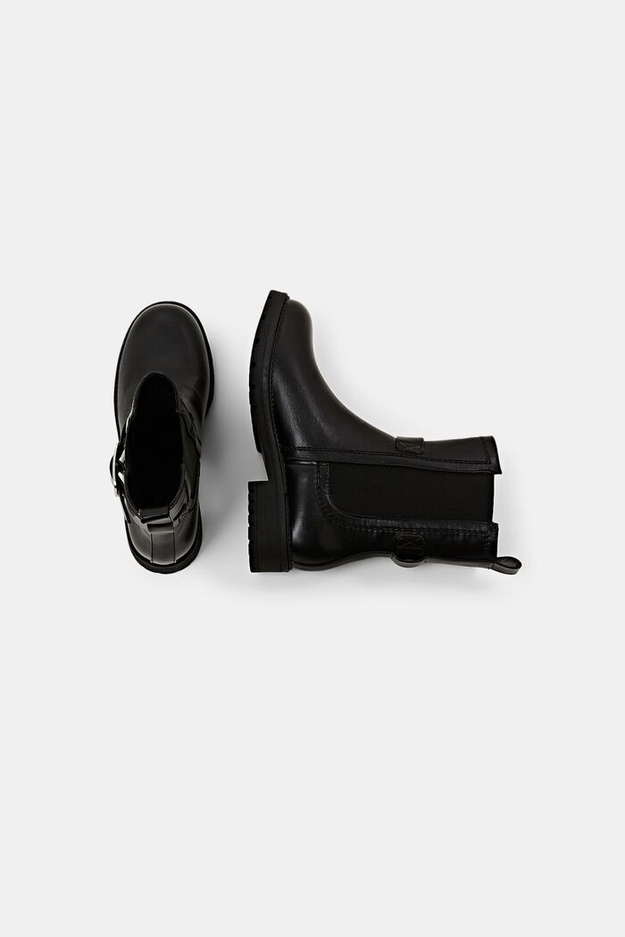 Chelsea boots van imitatieleer met gespdetail, BLACK, detail image number 5