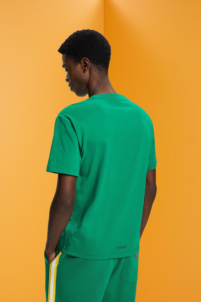 Katoenen T-shirt met dolfijnenprint, GREEN, detail image number 3