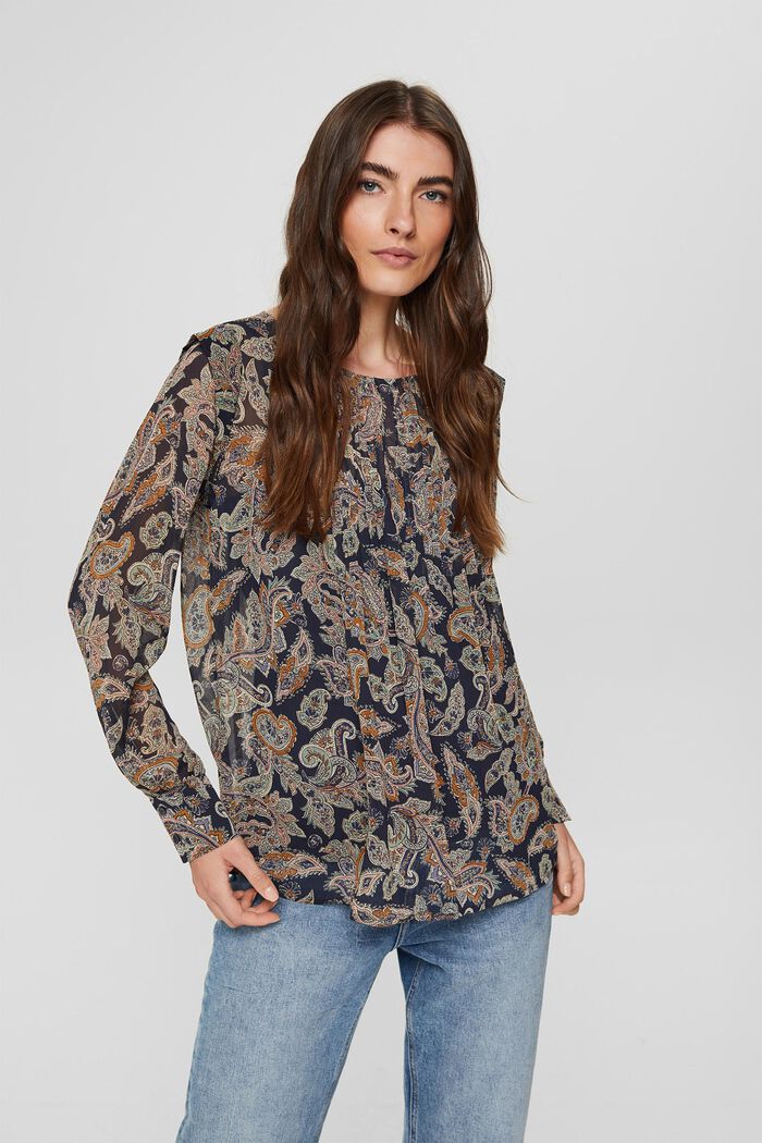 Gerecycled: chiffon blouse met paisleyprint