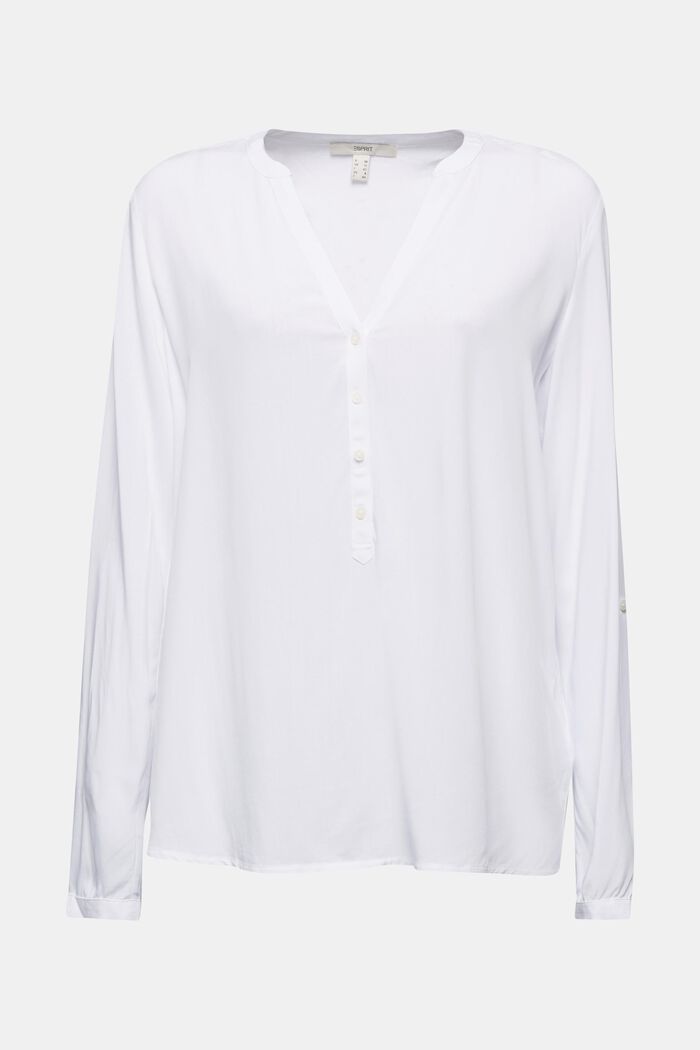Henley blouse, LENZING™ ECOVERO™, WHITE, detail image number 0