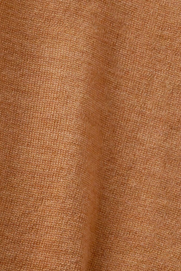Oversized wollen trui met turtleneck, CARAMEL, detail image number 5