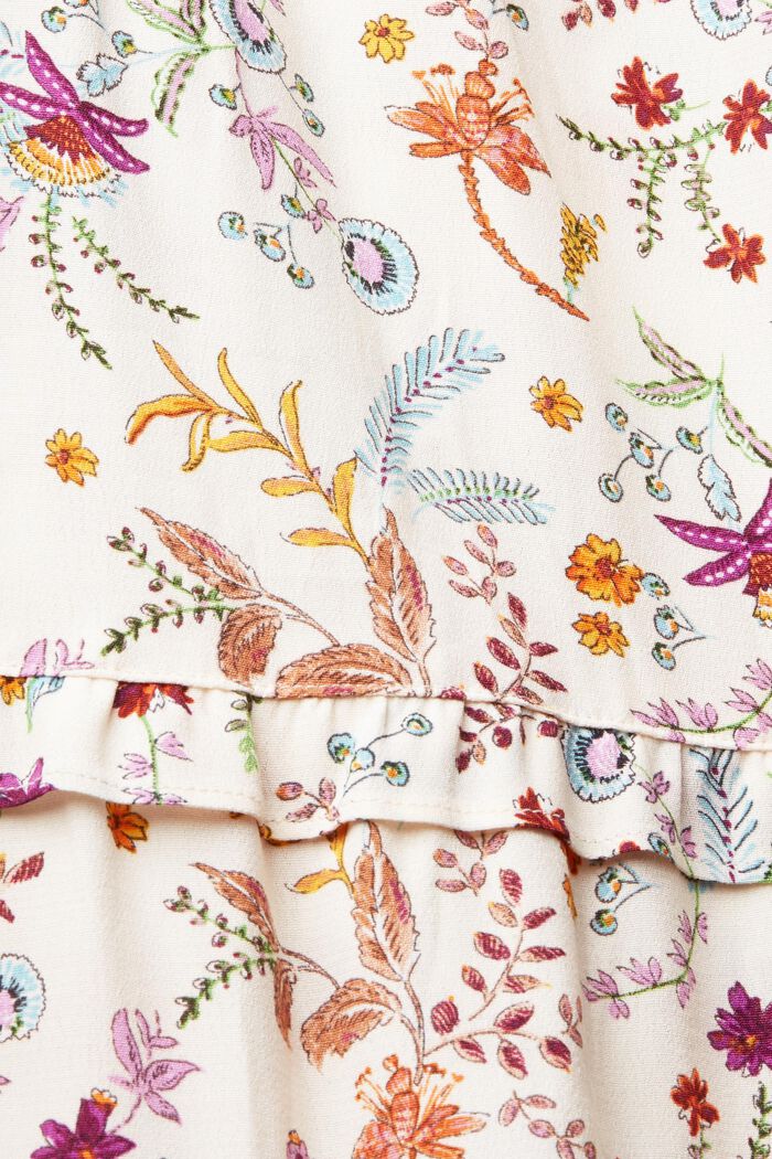 Midi-jurk met bloemenmotief, CREAM BEIGE, detail image number 4
