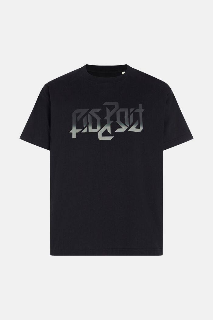 AMBIGRAM T-shirt met blokkenprint, BLACK, overview