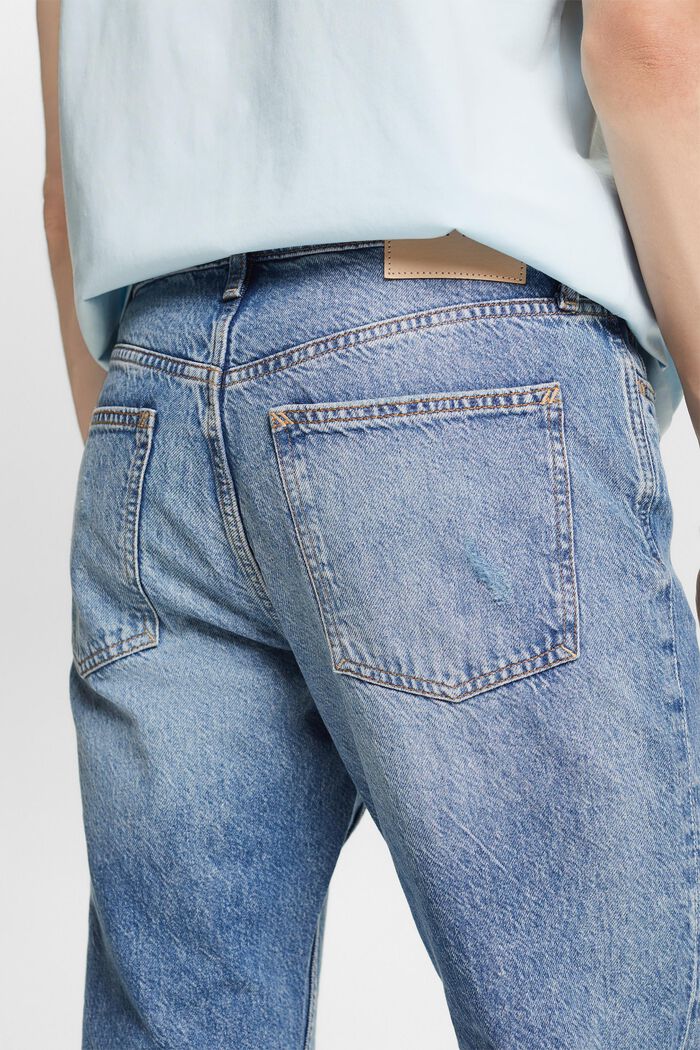 Jeans met middelhoge taille en rechte pijpen, BLUE LIGHT WASHED, detail image number 3