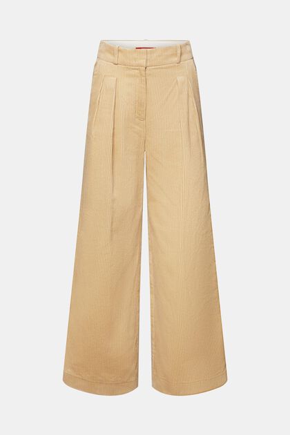 Corduroy broek met wijde pijpen en middelhoge taille