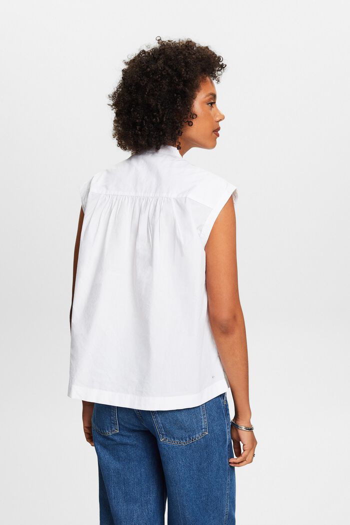 Mouwloze katoenen blouse, WHITE, detail image number 2