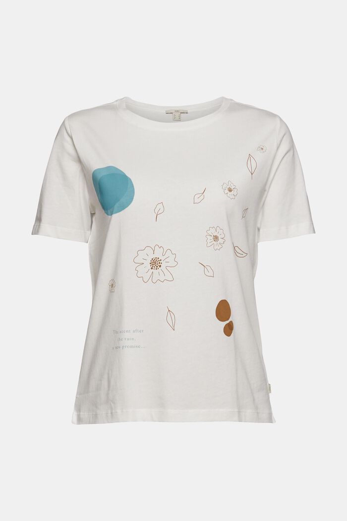 T-shirt met print van 100% biologisch katoen, OFF WHITE, detail image number 6