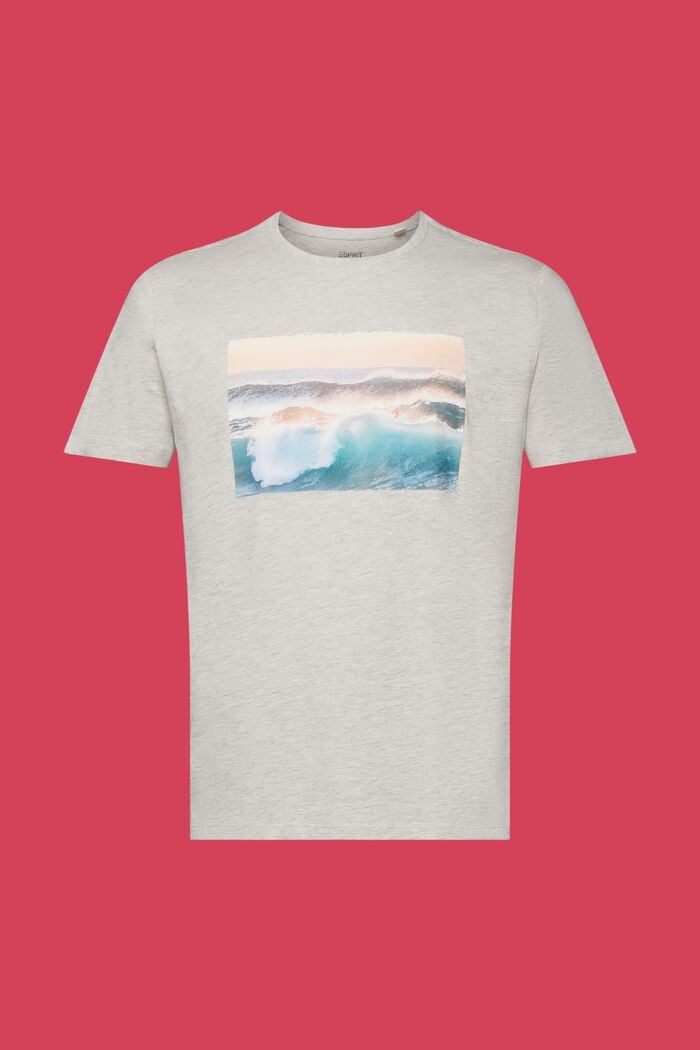 T-shirt van slub jersey met print, LIGHT GREY, detail image number 6