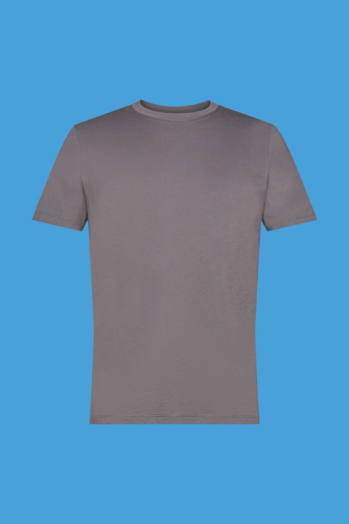 T-shirt van jersey met ronde hals, DARK GREY, detail image number 6