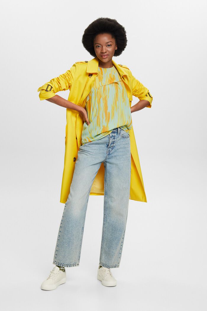Crêpe chiffon blouse met print, CITRUS GREEN, detail image number 1