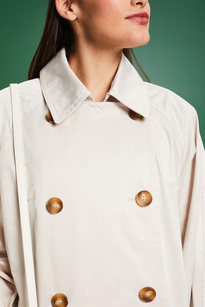 Double-breasted trenchcoat, LIGHT BEIGE, detail image number 3