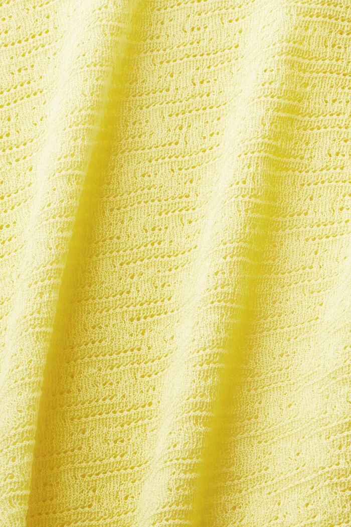 Pointelle trui met korte mouwen, PASTEL YELLOW, detail image number 4