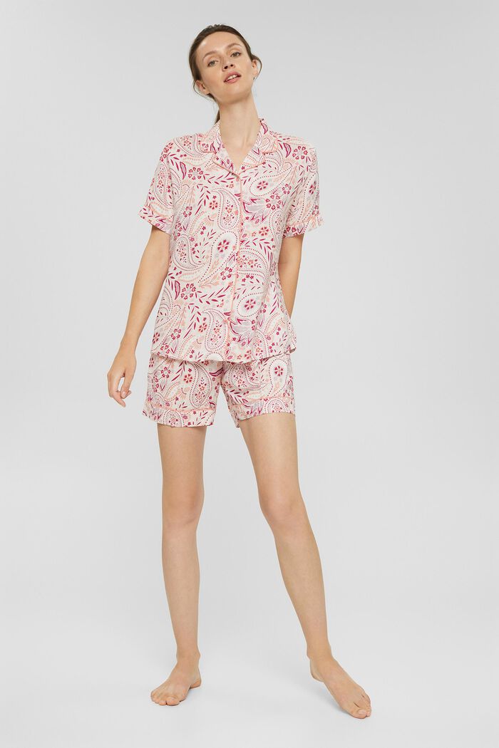 Korte pyjama van 100% LENZING™ ECOVERO™, LIGHT PINK, detail image number 0