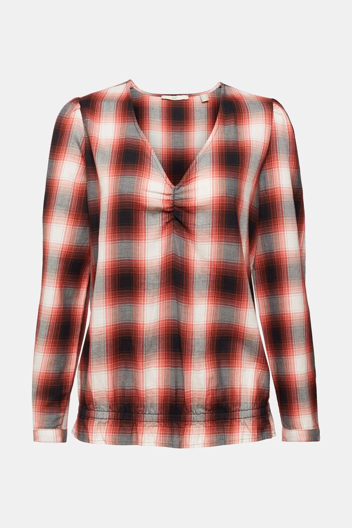 Geruite blouse, 100% katoen, CINNAMON, detail image number 6