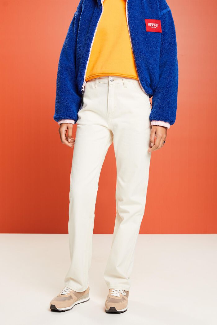 Klassieke high rise jeans met retrolook, OFF WHITE, detail image number 0