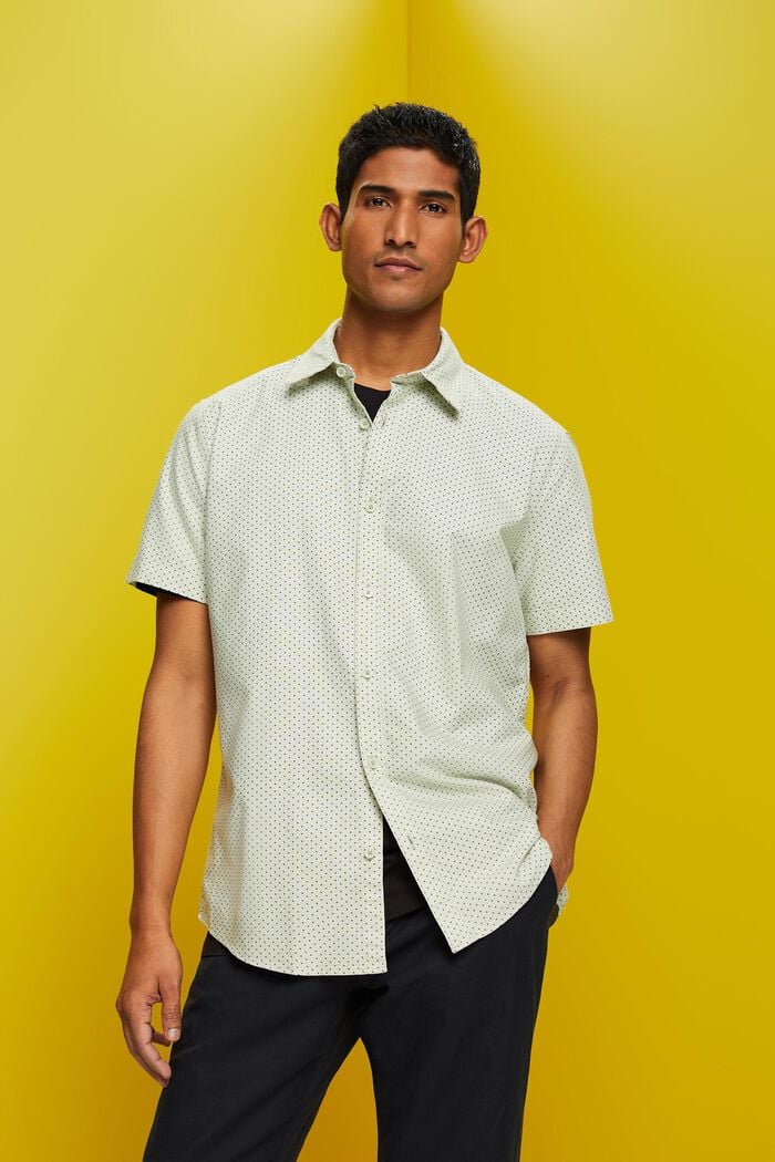 Buttondown-overhemd met print, LIGHT GREEN, detail image number 0