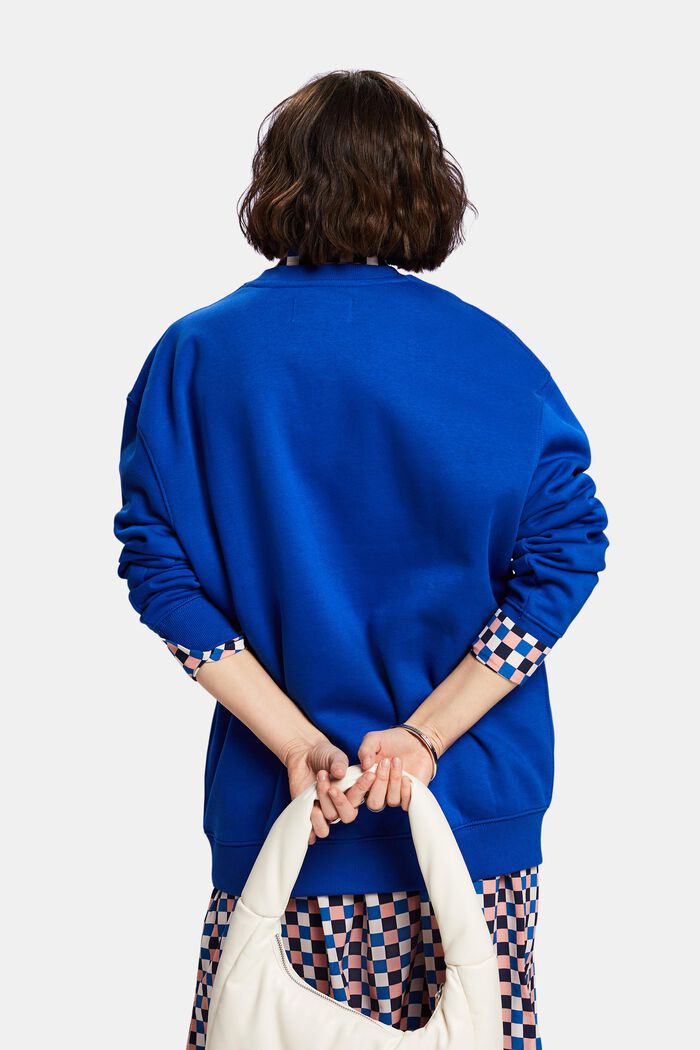 Sweatshirt van een katoenmix, BRIGHT BLUE, detail image number 2