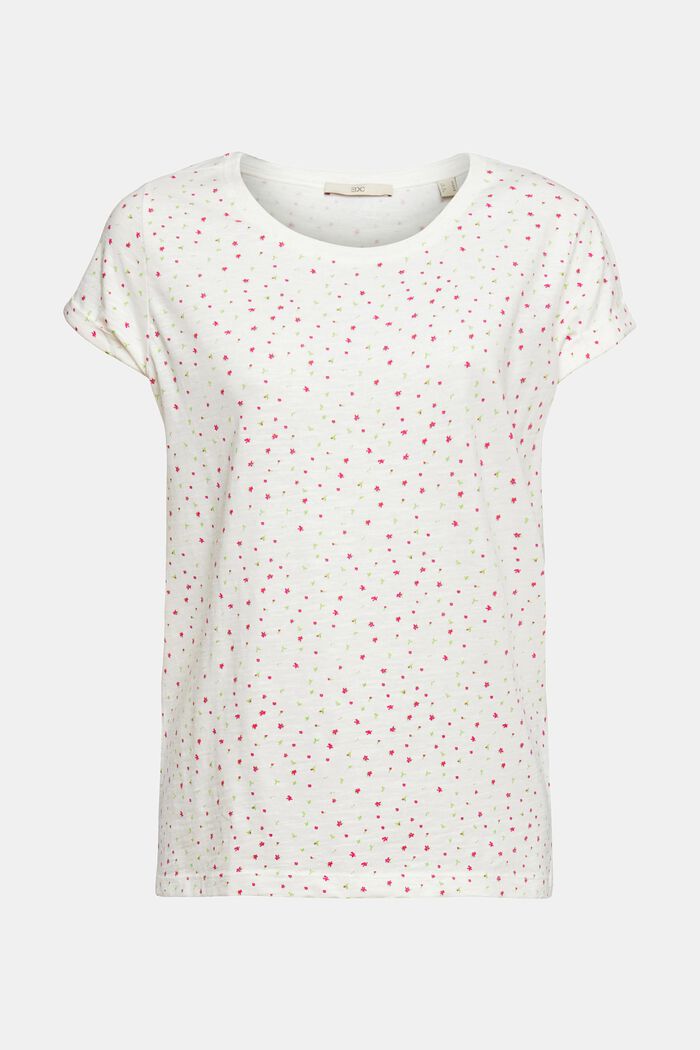 T-shirt met bloemenprint, OFF WHITE, detail image number 2