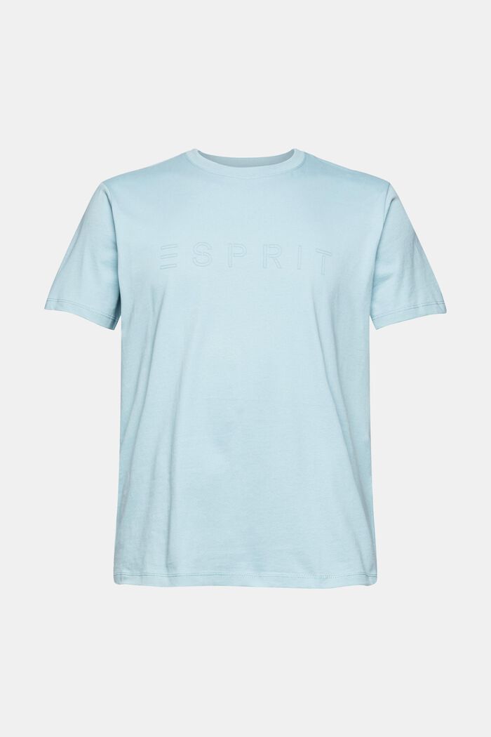 Jersey T-shirt met logoprint, LIGHT TURQUOISE, overview